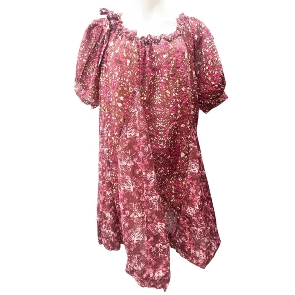 Free People Jet SetBardot Floral Printed Babydoll Oversized Mini Dress XS NWOT - Picture 6 of 8